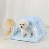 Pet Dog Tent House Floral Print Enclosed Cat Tent Bed Indoor Folding Portable Comfortable Kitten Bed Kennel For Small Pets