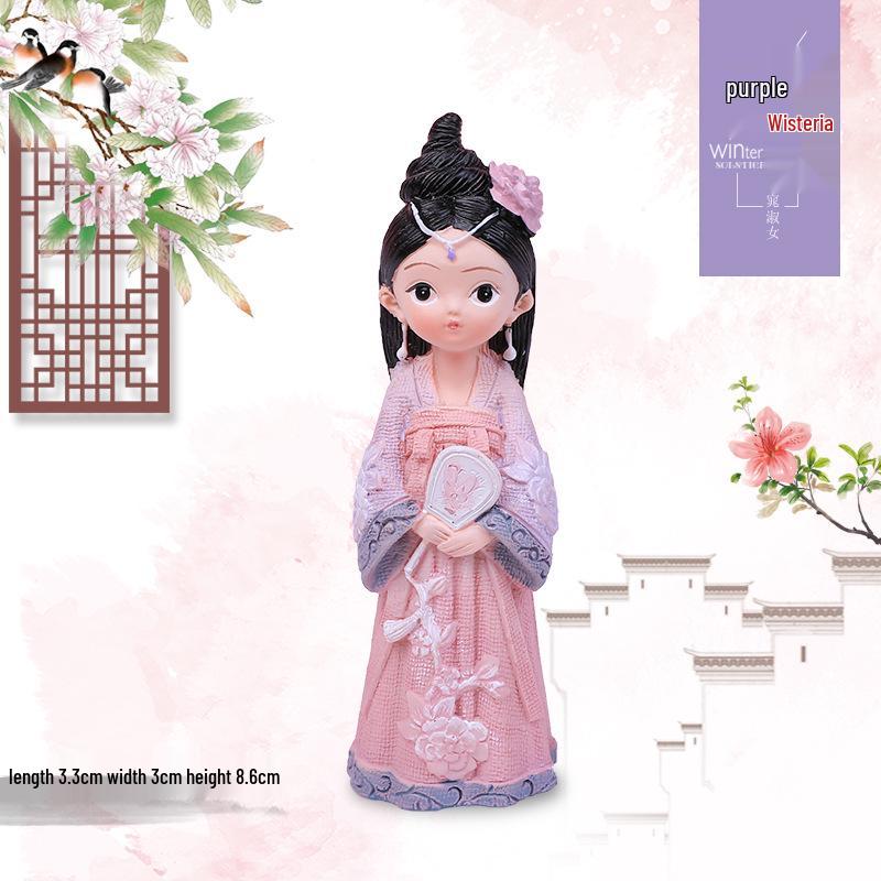 

Креативная смола Принцесса Ханьфу Ретро Украшение – Подарок на день рождения для девочки Single