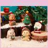 Resin Christmas Animal Figurine Set Santa Claus Tree Decor Kids Birthday Gift