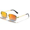 HBK 2022 Luxury Sunglasses Custom Designer Small Rectangle Sun Glasses 2022 Trendy Woman Rimless Sunglasses
