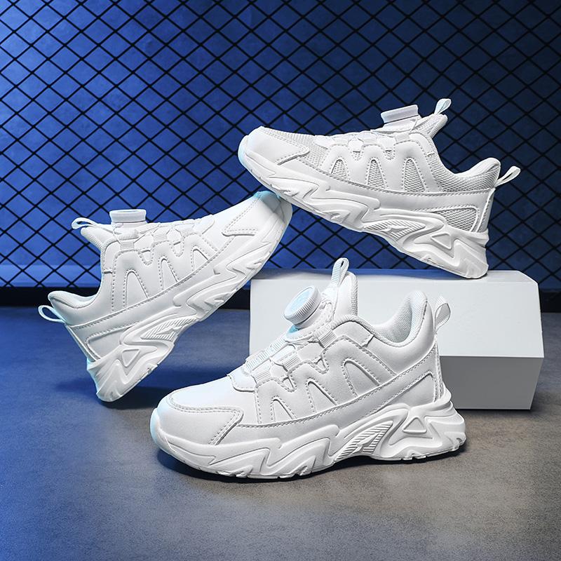 

Детская повседневная модная спортивная обувь для детей, студентов, трендовые дышащие вращающиеся кнопки, мягкая подошва, удобные кроссовки для мальчиков и девочек