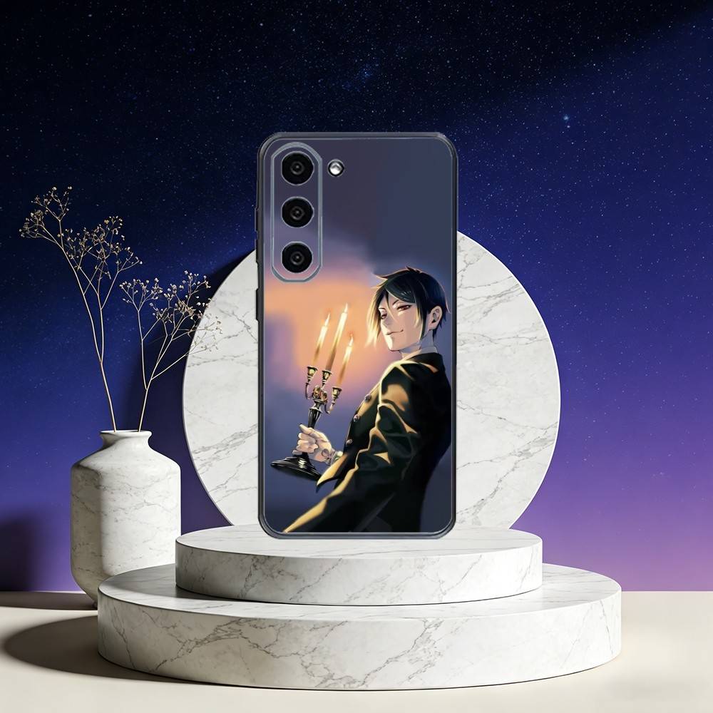 Black Anime B-ButlerS Phone Case For Samsung Galaxy A73,A72,A71,A70,A53,A52,A51,Others Soft Black Cover