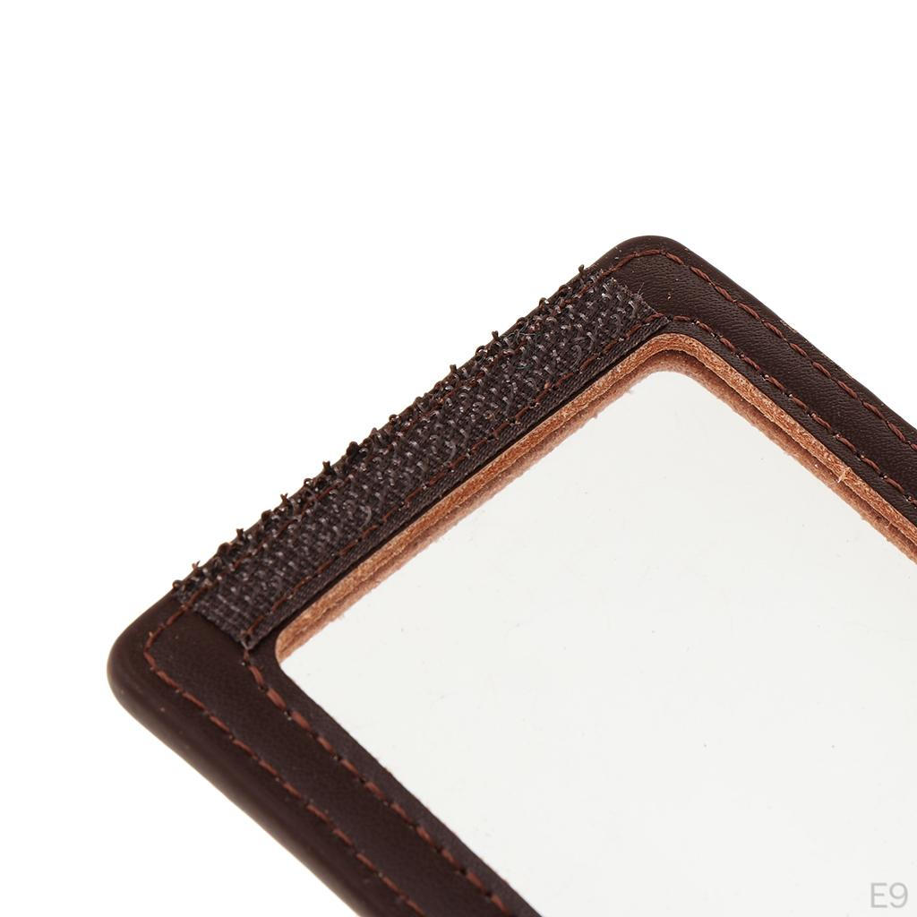 Badge Card Holder PU Leather Name Tag with 2 Slots