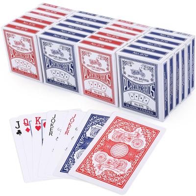 LotFancy 24 Pairs of Playing Cards Bulk Poker Size Standard Index 12 Blue and 12 Red for Canasta Card Casino Grade Poker Cards Blackjack, Euchre,