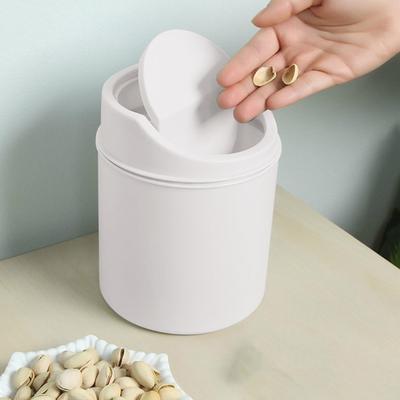 Mini poubelle de bureau créative, petite poubelle tubulaire avec couvercle, poubelle de chambre à coucher, boîte de rangement pour cuisine, maison, bureau