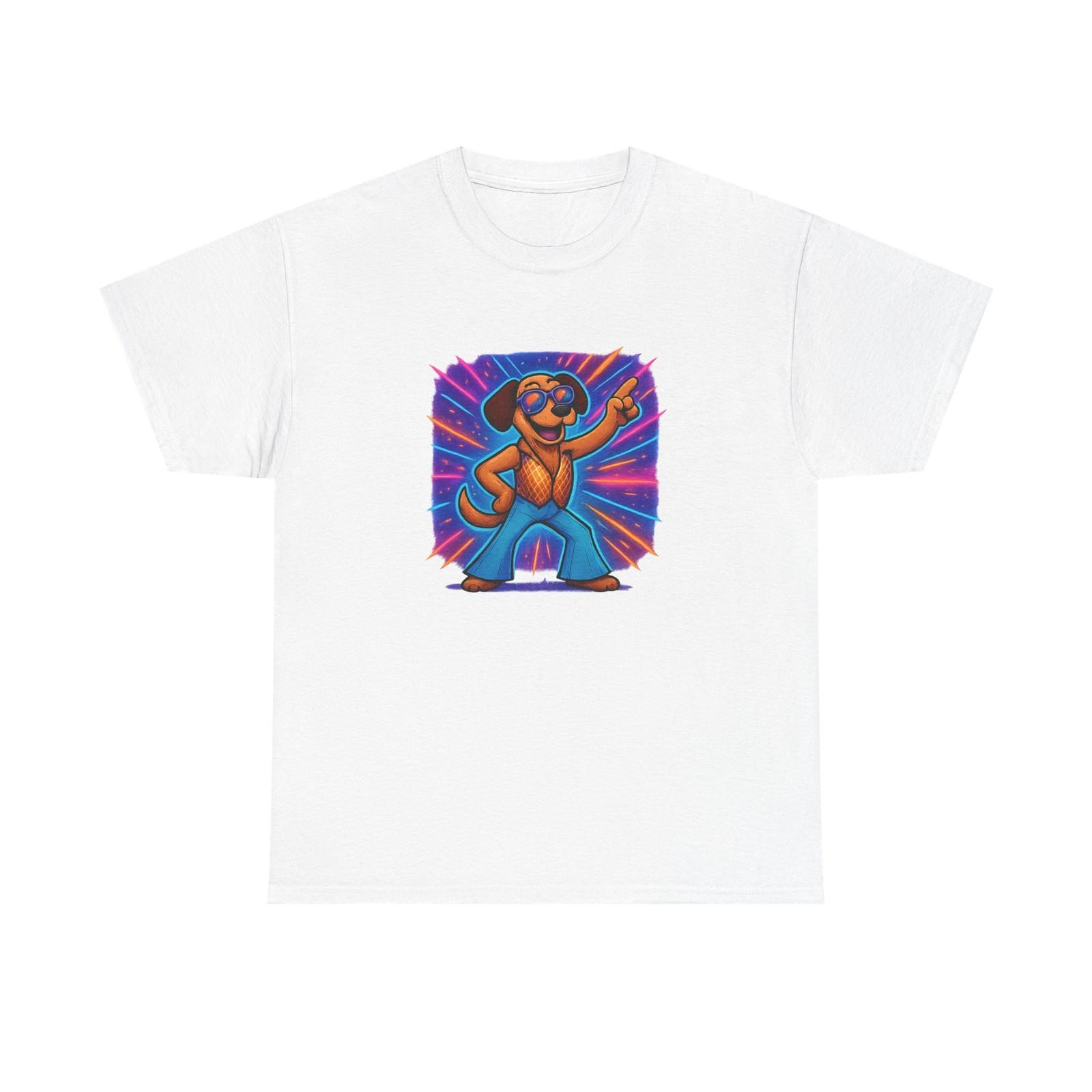 Unisex Adult T Shirt Disco Dog Groovy Vibes S разноцветный