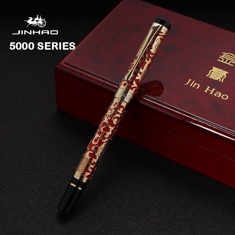 Jinhao 5000 Luxury Metal Fountain Pen Beautiful Dragon Texture Carving Business Office School Supplies Stationery PK 9019