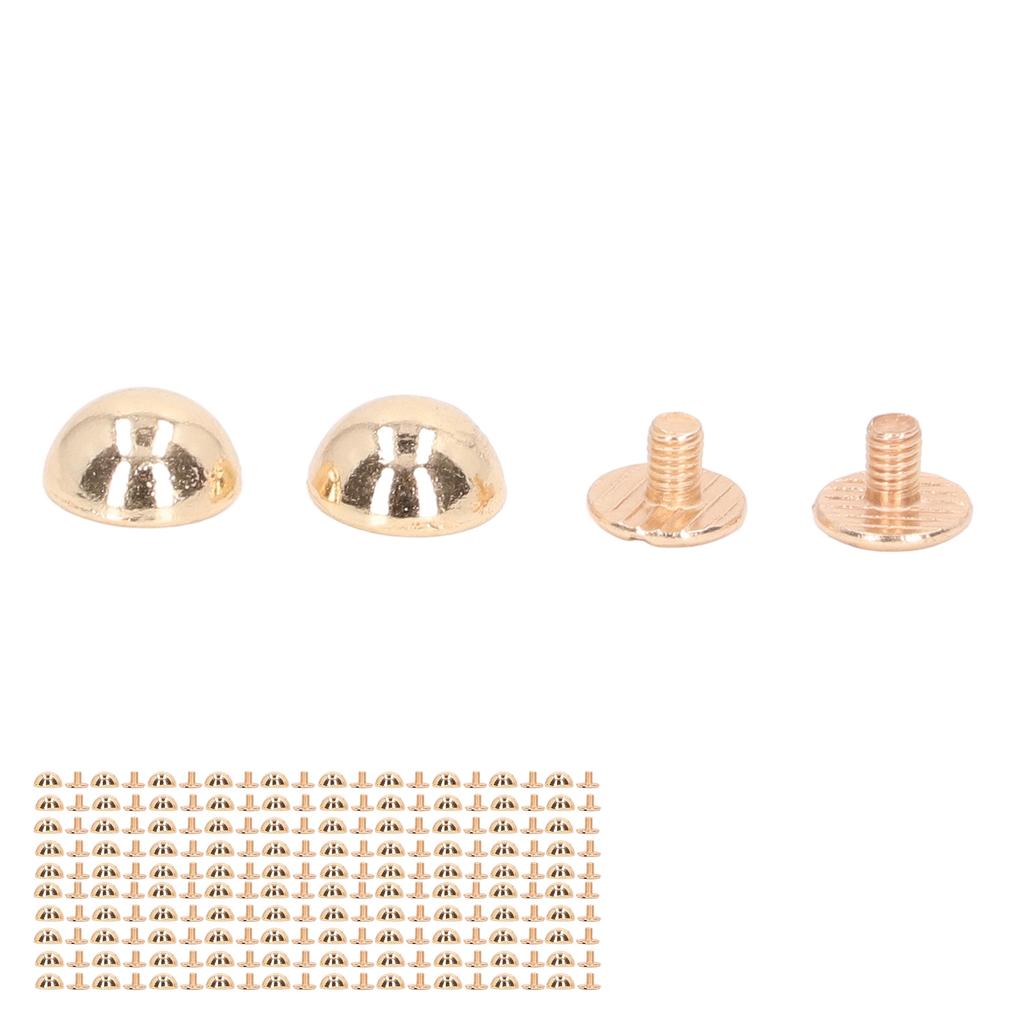 8mm 100 Sets Leather Rivets Kit Round Mushroom Shape Electroplating Decorative Rivets Tubular Metal Studs for DIY Craft