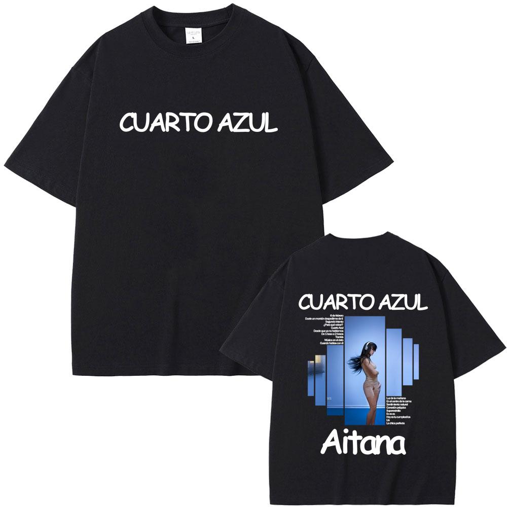 Singer Aitana Cuarto Azul Album Graphic T Shirt Men Women Fashion Aesthetic Short Sleeve Tshirt Cotton Casual Oversized Tshirt