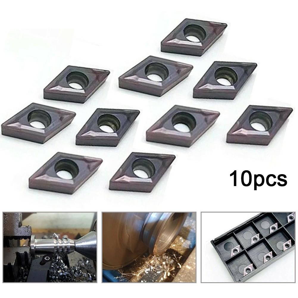 10PC DCMT21.51 DCMT070204 VP15TF Carbide Inserts for Lathe Turning Tool Holder