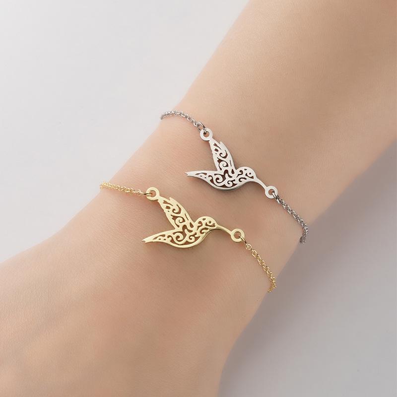 2025 Spring Stainless Steel Thousand Paper Cranes Pendant Bracelet for Girls