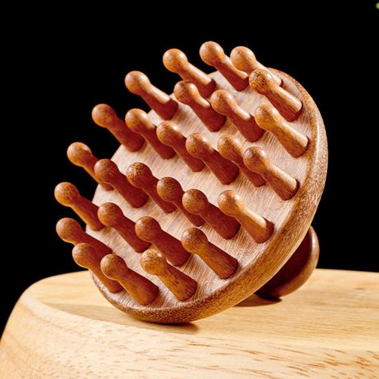 Wooden Scalp Massager Brush Portable Hair Growth Head Relaxation Massage Tool Men Women Wet Dry Hair Scalp Care Scrubber Gua Sha Brush