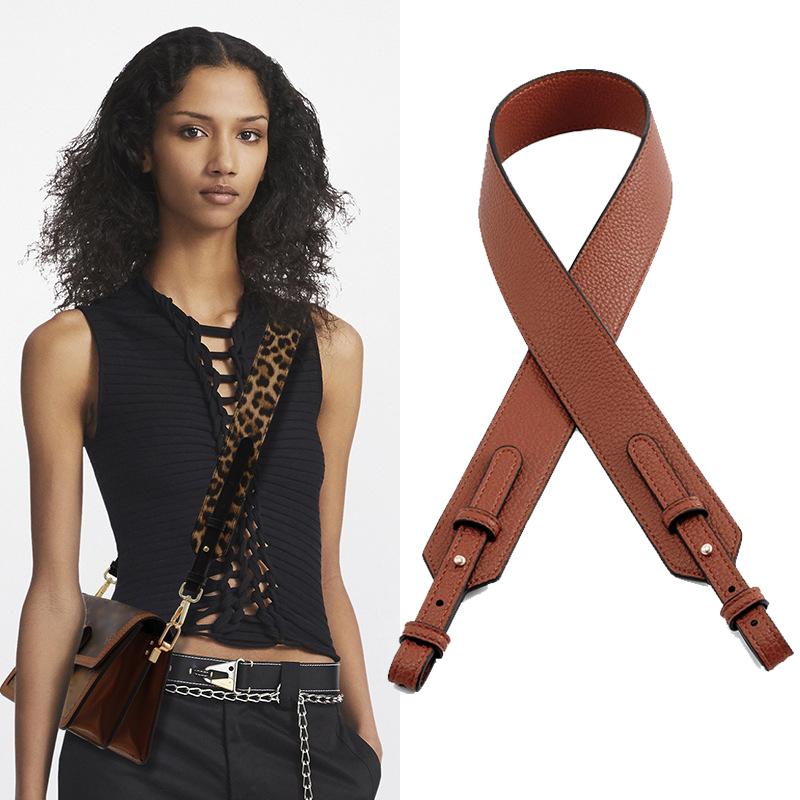 Leather Bag Strap Adjustable Crossbody Replacement Straps Litchi Pattern Handbag Purse Handle for Women DIY Bags Accessories