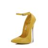New Super High Pointed Toe Slim Heels Shoes Style Fashionable Light Mouth Large Size Elegant Buckle Fashionable Bright Colors