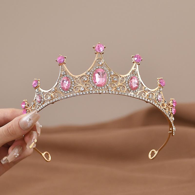 Elegant Crystal Alloy Princess Crown Wedding & Birthday Hair Accessory