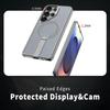 For Samsung Galaxy S25 Ultra Magnetic Case Kickstand Grid Texture TPU PC Phone Back Cover