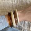 Retro Brown Resin Bangles Acrylic Marble Bracelet For Women Fashion Party Jewelry Gifts