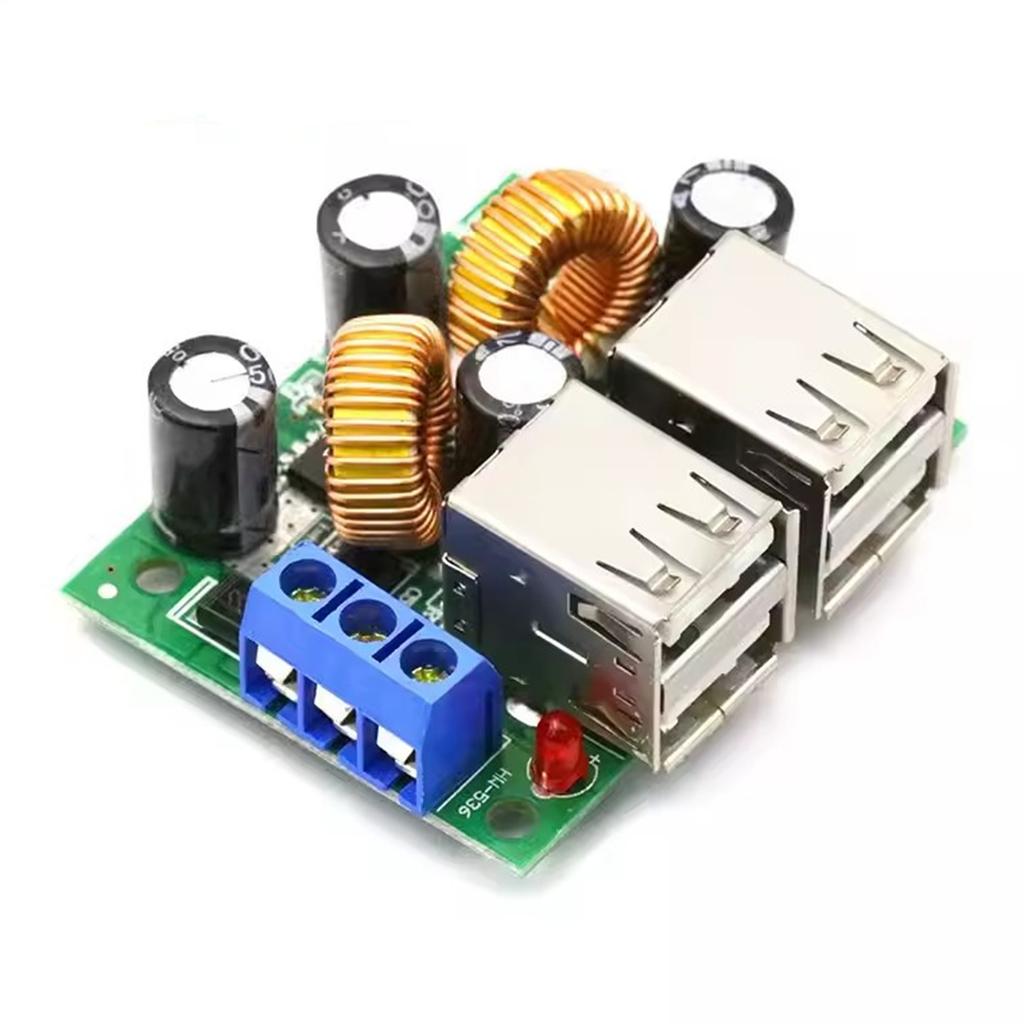 4-USB Port Power Buck Converter DC 12V 24V 40V To 5V 5A Buck Converter Module for MP3/MP4 Phone Car Equipment