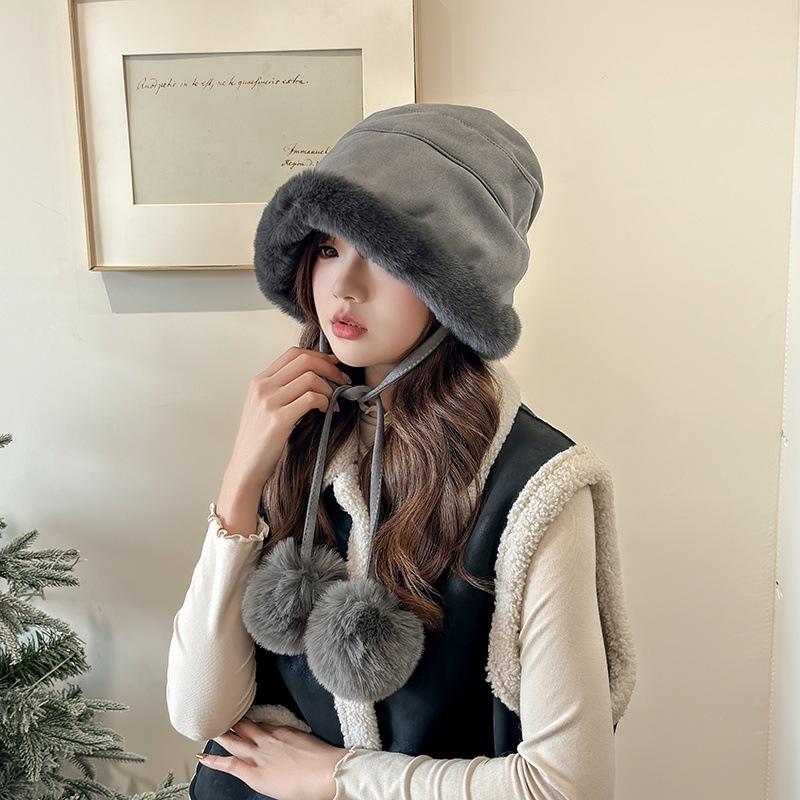 

Autumn and Winter Lei Feng Hat for Women Plush New Korean Knitted Hat Versatile Warm Ear Protection Thickened Fashion Hat one size