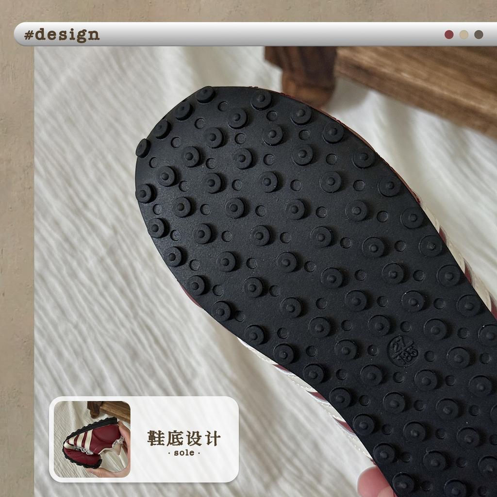 XSHX Camellia Virtue | Girls' Retro Functional Thin-soled Sports and Leisure Board Shoes Velcro Autumn and Winter Velvet