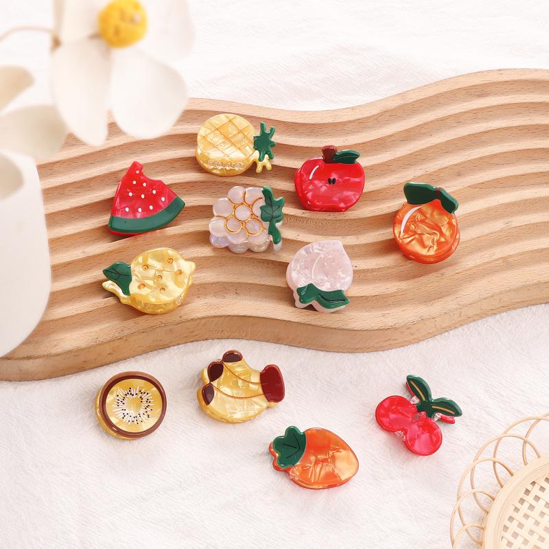 Bambus Yao Frisches Obst Kleine Haarspangen - PVC Seitenscheitel Modeaccessoires für Frauen