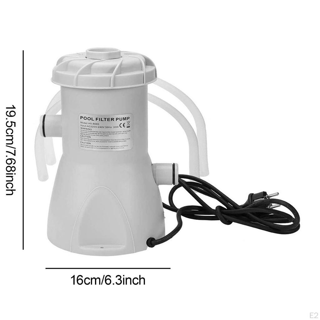 530 Gallon Above Ground Pool Pump and Filter Lightweight Electric Water