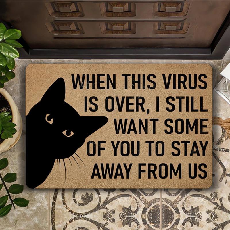 Funny Pet Entrance Door Mat Cat Dog Pattern Indoor Home Decor Foot Mat Dirt Resistant Absorbent Non-slip Floor Mat for Pet Fans