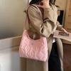 Rhombus embroidery thread bag women's large-capacity commuting simple tote bag casual versatile literary messenger bag