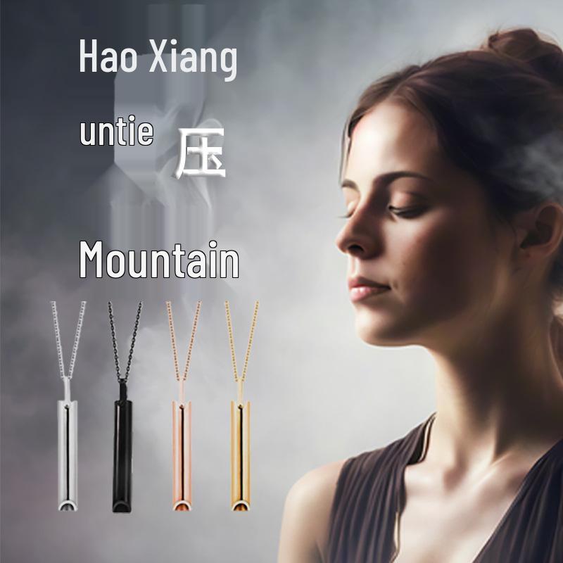 Stainless Steel Meditation Whistle Pendant for Mindfulness and Breathing Regulation