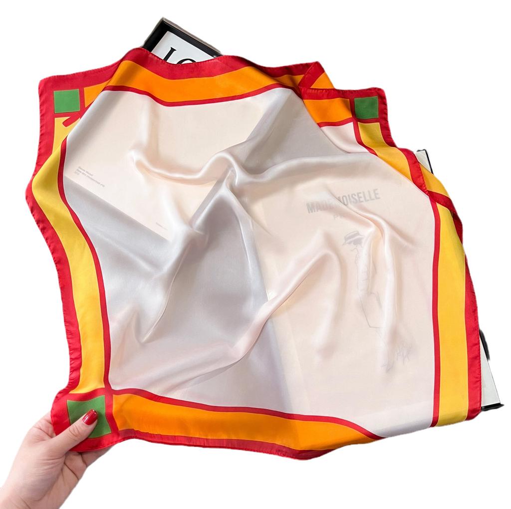 Vysoce kvalitní luxusní hedvábné šátky čelenka Šály Šála na krk pro ženy Řetízek Hedvábný šátek Dámská ozdobná šála