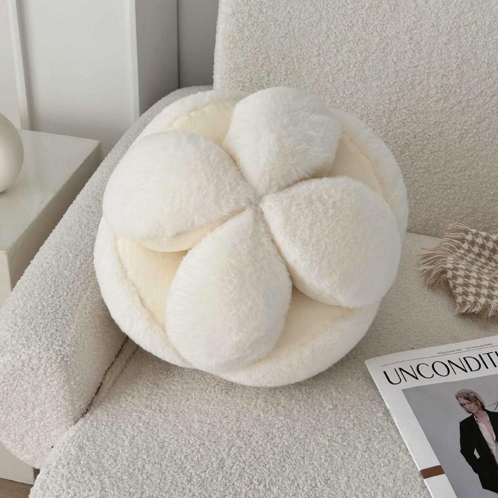 Nordic Style Plush Cushion With Piping For Living Room Decor And Bedside Use