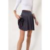 Women's Black Flared Shorts Skirt With Flexible Flared Pleated Shorts