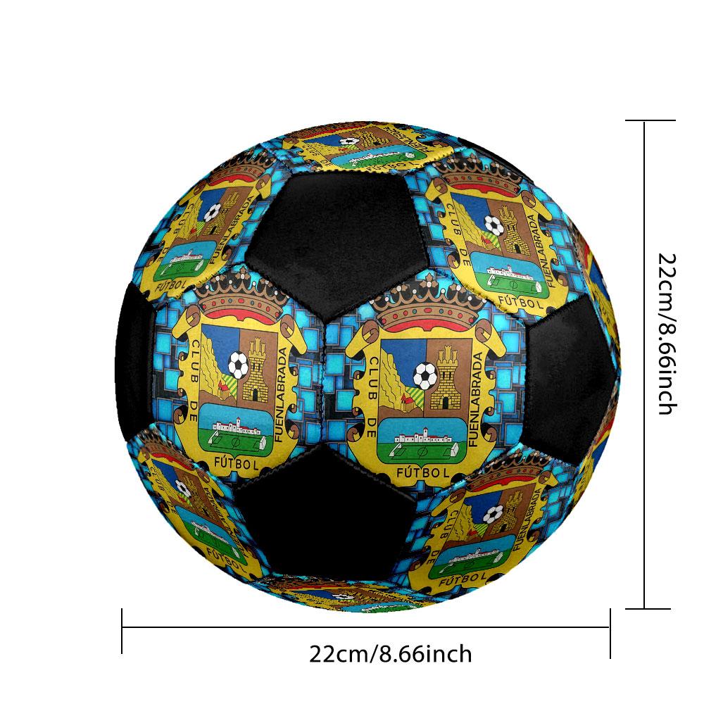 1PC Fuenlabrada taille 5 ballon de football Praha Ballon de Football en Salle Coloré Tous Âges Cousu à la Machine PVC Prêt pour la Compétition Durable Haut Rebond