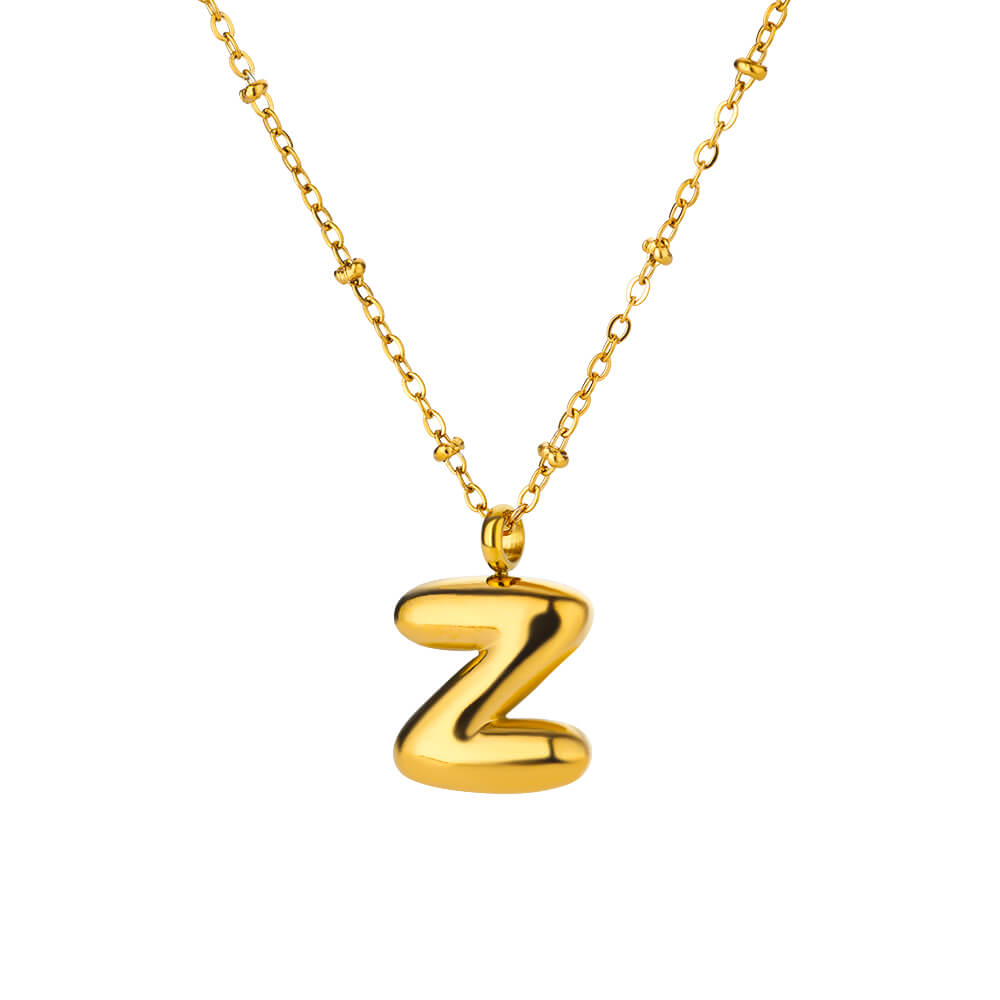 Chunky Initial Letter Stainless Steel Necklaces For Women Gold Color A-Z Letter Necklace Wedding  Fashion Party Jewelry Gift Bff