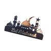 Customizable Ramadans Table Sign Acrylic Gold Silver Hollowed Castles Pattern Islamic Home for Holiday Gifting