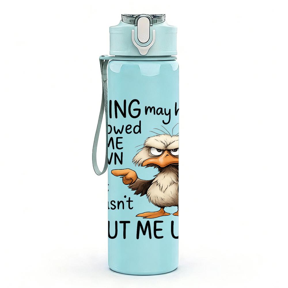 1PC Elder Owl Aging Quote Graphic,750ml Color Plastic Sports Water Bottle,Leakproof Flip Straw Lid,Suitable for Sports Office Home Use