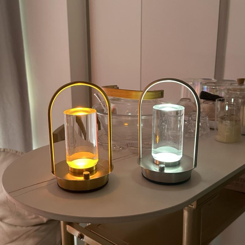 1Pc Simple Portable Ambient Light LED Charging Touch Internet Celebrity Ornament Bedroom Bedside Night Light USB