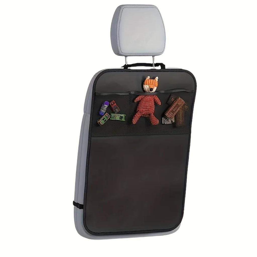 Back Seat Cover for Kids with 3 Pocket Storage Organizer, Waterproof Kick Mats Backseat Protector, Car Seat Back Protectors