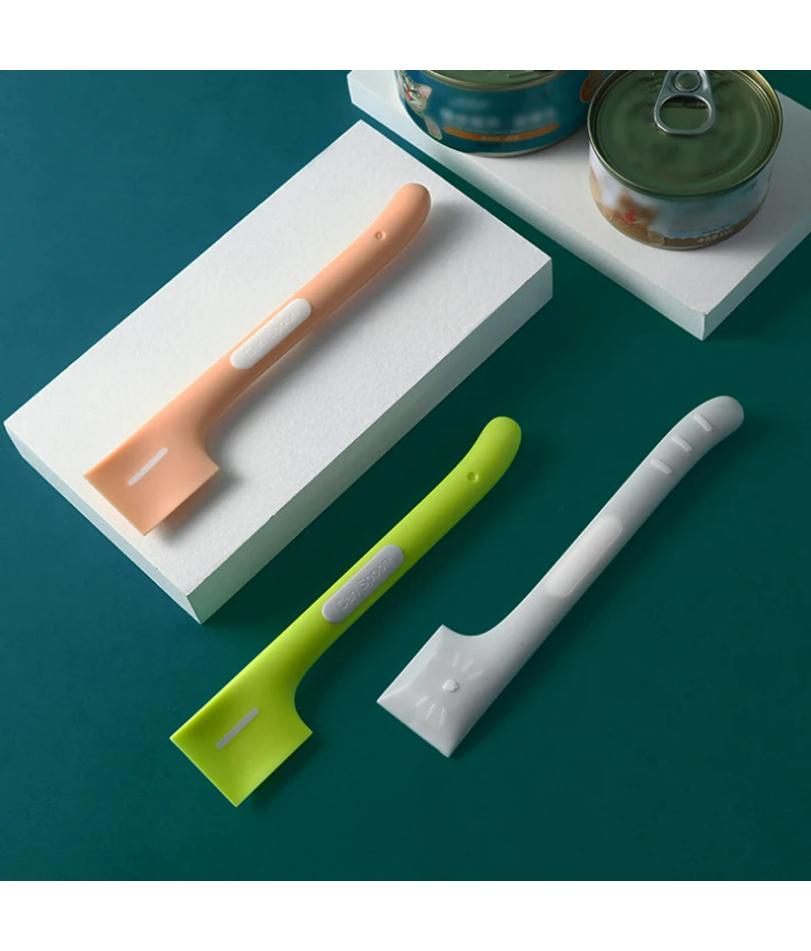 Lžíce a víko na krmivo pro domácí zvířata, roztomilá lžička s dlouhou rukojetí, vhodná pro mokré krmivo, konzervy, pochutiny, snadné čištění, kočky a psy