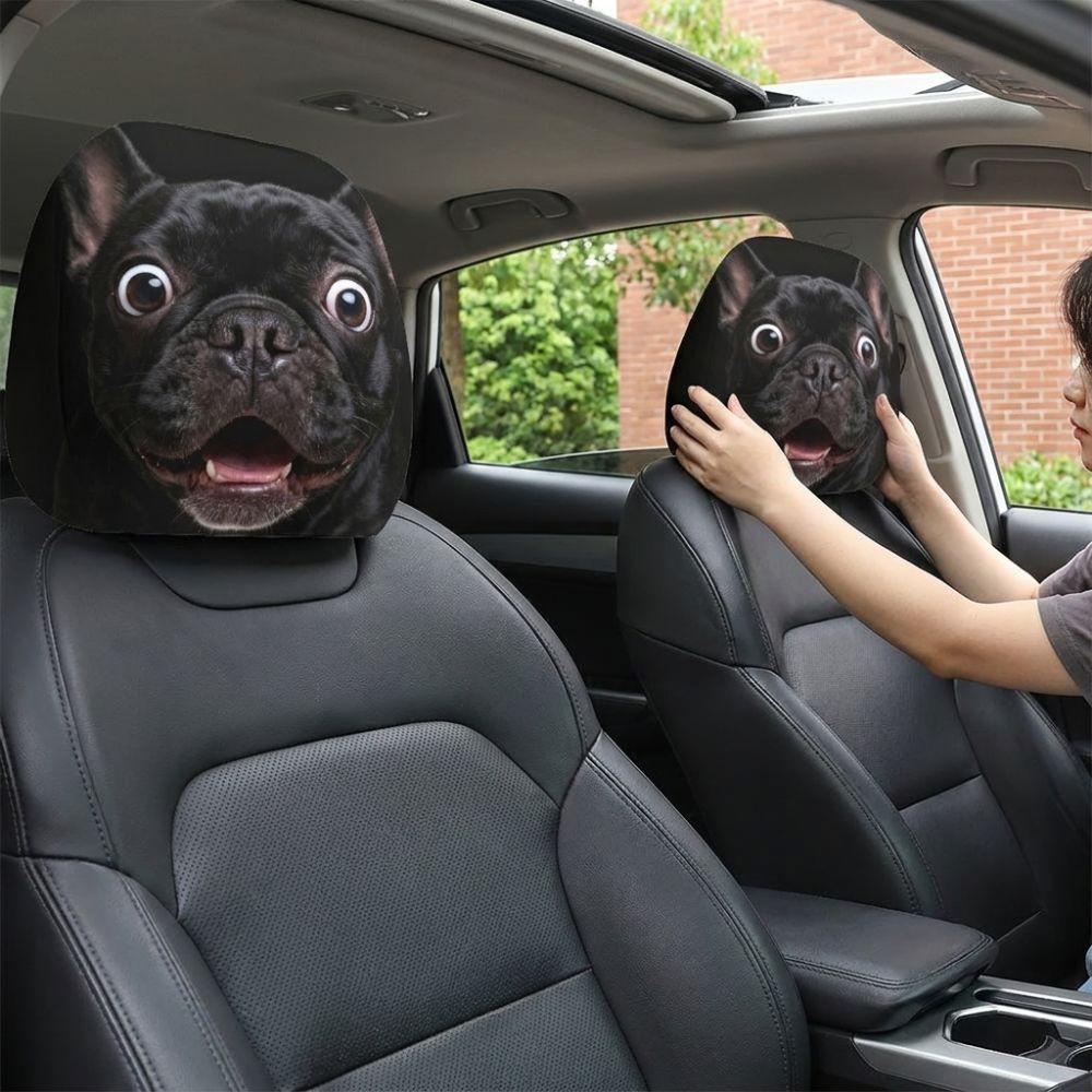 2 Pezzi Copri Poggiatesta Auto Antipolvere Federa Divertente per Cuscino Auto Decorazione Quotidiana per Auto