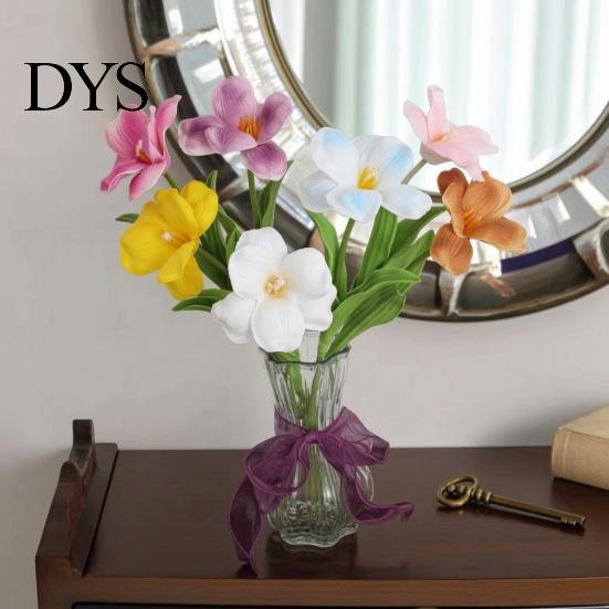 Maintenance-Free Artificial Flowers Opening Tulip with Stem, Realistic Fake Flower, Faux Bendable Stem Floral Arrangement Bloom for Wedding Party Home