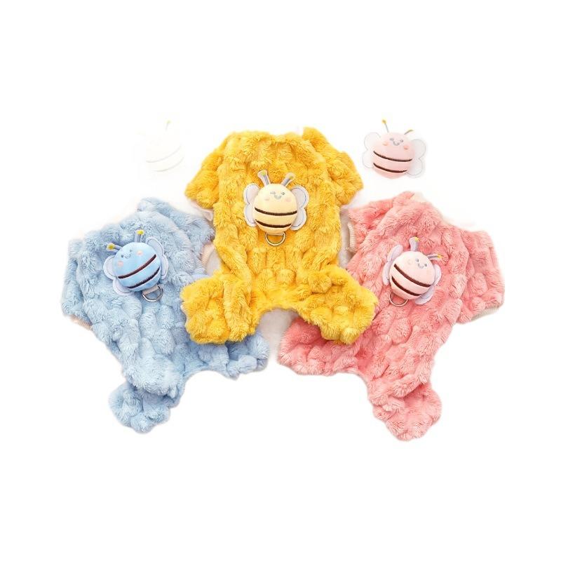 New Cat Four-legged Coat, Bee, Can Lead Pet Dogs. Dog Clothes, Dog Supplies, Warm In Autumn and Winter, Thickened Teddy