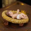 Baby Jesus Christ In Manger Figurines Christmas Decor Holy Scene Statue Resin Nativity Scene Set For Christmas Gift