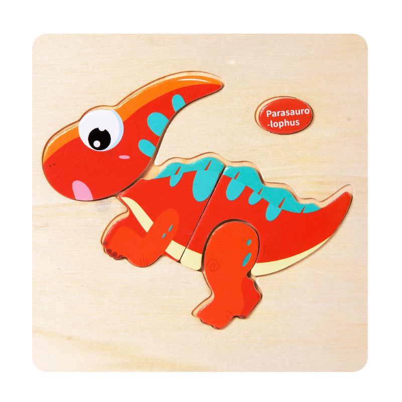 Children's 3D Wooden Animal & Transportation Shape Puzzle for Early Education