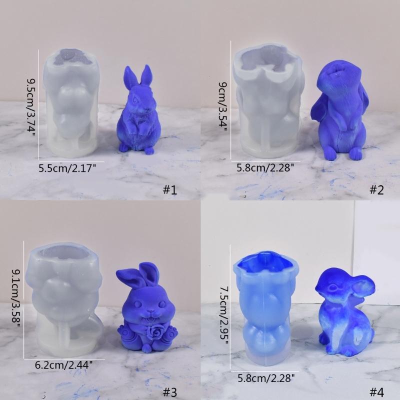 Rabbit Candle Molds for Candle Making,Animal Epoxy Mold for Casting Aromatherapy Candles,New Year Rabbit Ornament Mold
