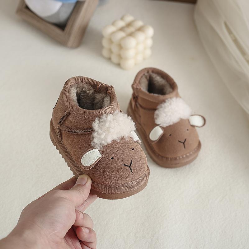 Baby Snow Boots, Baby Cotton Shoes, Winter Soft-soled Toddler Shoes, Boys and Girls Plus Velvet and Thickened Short Boots