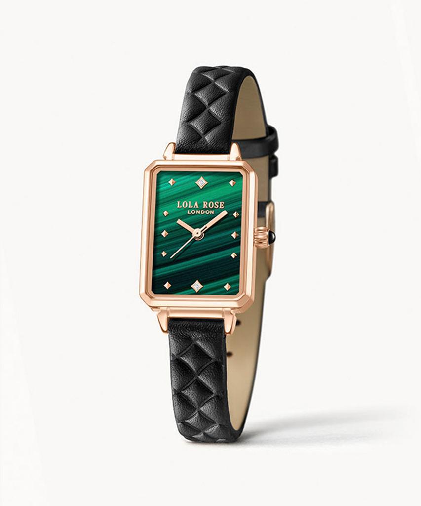Lollalojeu Ms. Lola Malachite Textured Quilted Women'S Leather Watch
