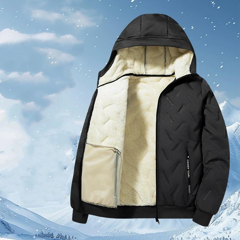 Men's Hooded Parka Casual Coats for Men Autumn Winter Warm Windproof Padded Jacket Outdoor Skiing Fleece Lining Parkas Male