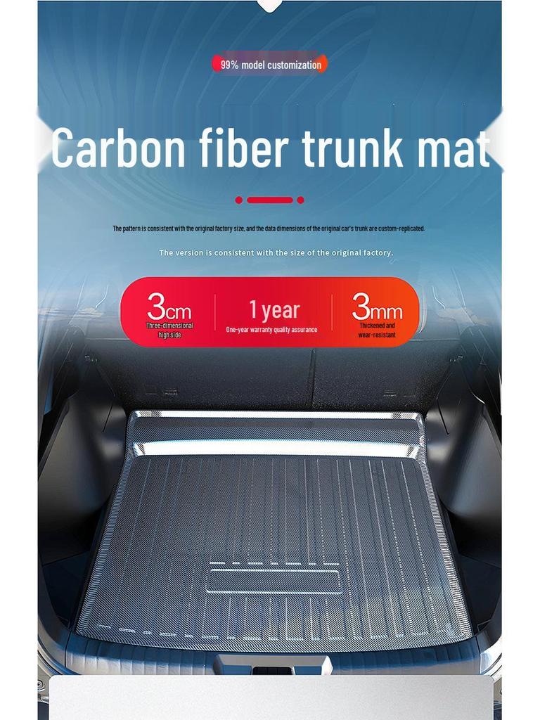 Waterproof and Wear-Resistant Trunk Mat for 2016-2021 BYD Song and 2019-2025 Song PRO Models.