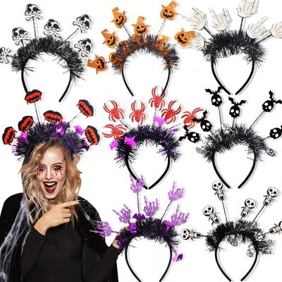 Neues Halloween-Stirnband, Kürbis-Spinnen-Top-Stirnband, Geisterparty-Dekoration lustiger radial gefärbter Streifen-Kopfschmuck